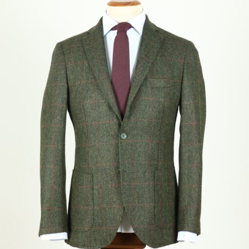 Chaqueta verde cuadro ventana bolsillo parche - Imagen 2
