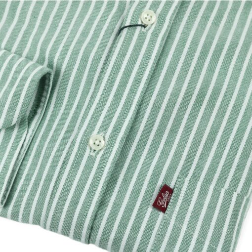 Camisa Oxford verde con barra blanca - Imagen 3