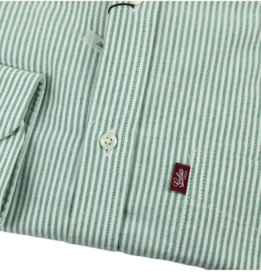 Camisa Oxford rayas verde y blanca - Imagen 3