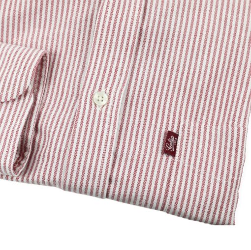 Camisa Oxford rayas burdeo y blanca - Imagen 3