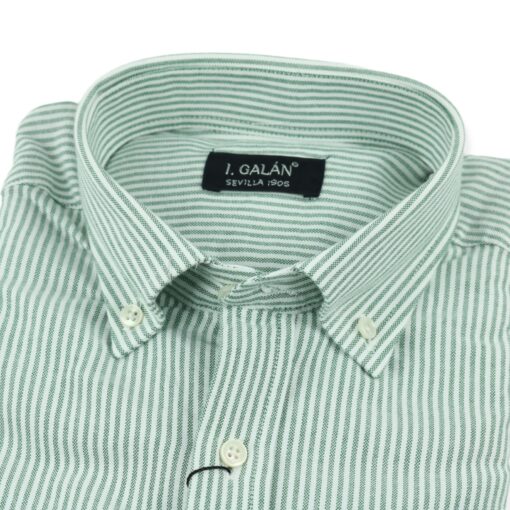 Camisa Oxford rayas verde y blanca - Imagen 2