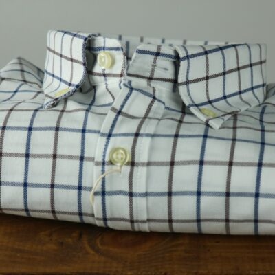 Camisa "Country" azul y marrón