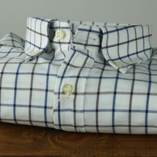 Camisa "Country" azul y marrón