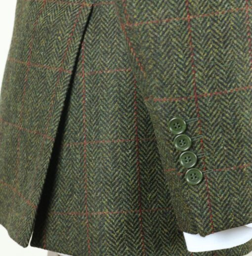 Chaqueta verde cuadro ventana bolsillo tapeta - Imagen 3