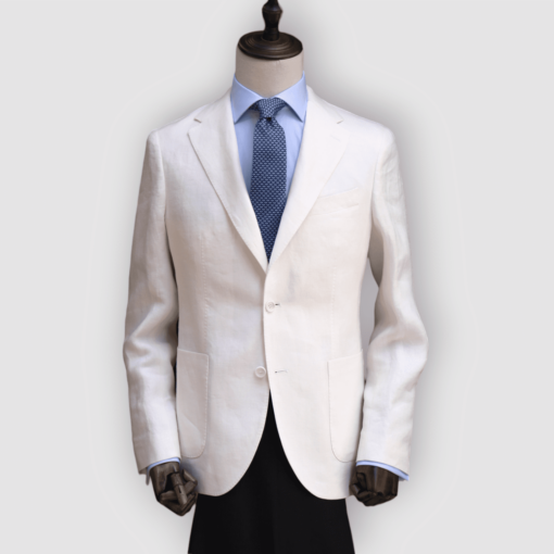 Chaqueta 100% lino italiano, blanco roto. Angelico