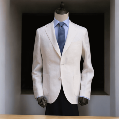 Chaqueta 100% lino italiano, blanco roto. Angelico