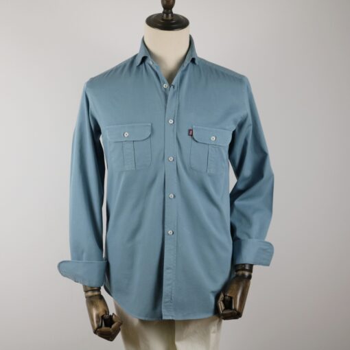 Camisa 2 bolsillos color azul petroleo