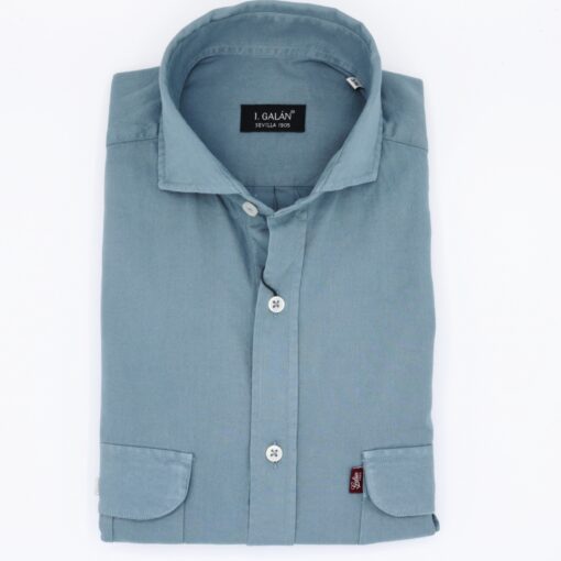 Camisa 2 bolsillos color azul petroleo