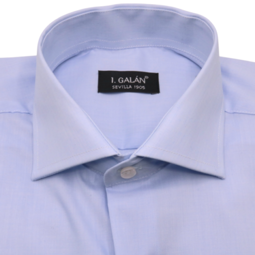 camisa para corbata celeste 100% algodón