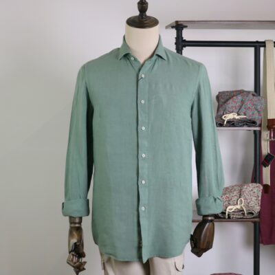 Camisa lino verde claro